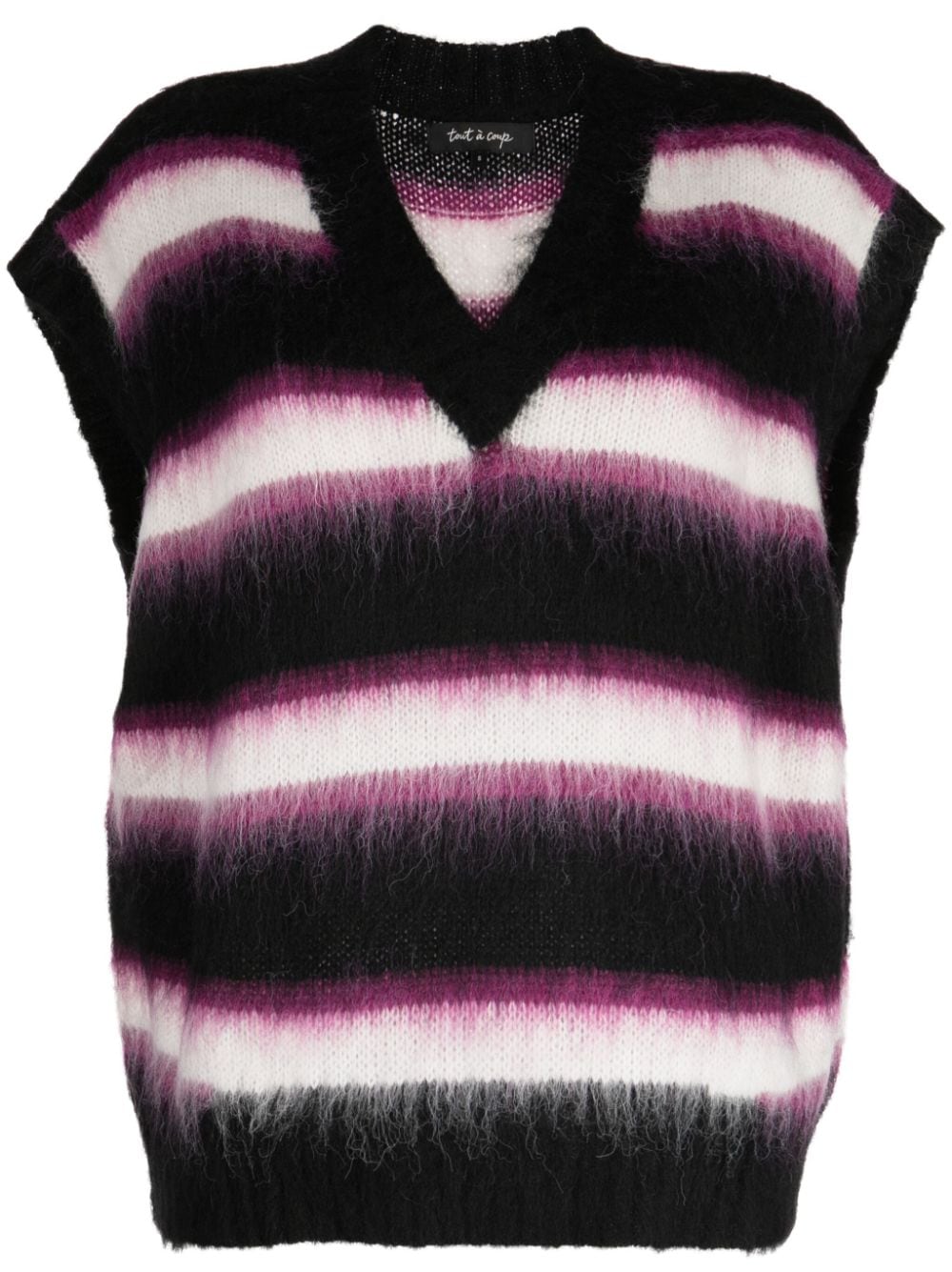 tout a coup striped brushed-effect V-neck vest - Multicolour von tout a coup