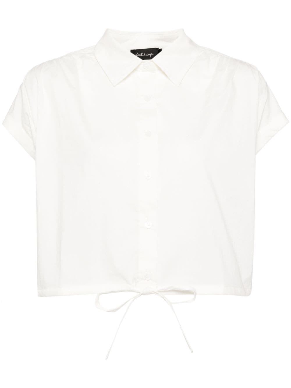 tout a coup striped cap-sleeves cropped shirt - White von tout a coup