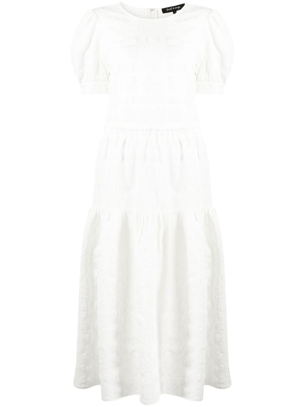 tout a coup textured top and skirt set - White von tout a coup