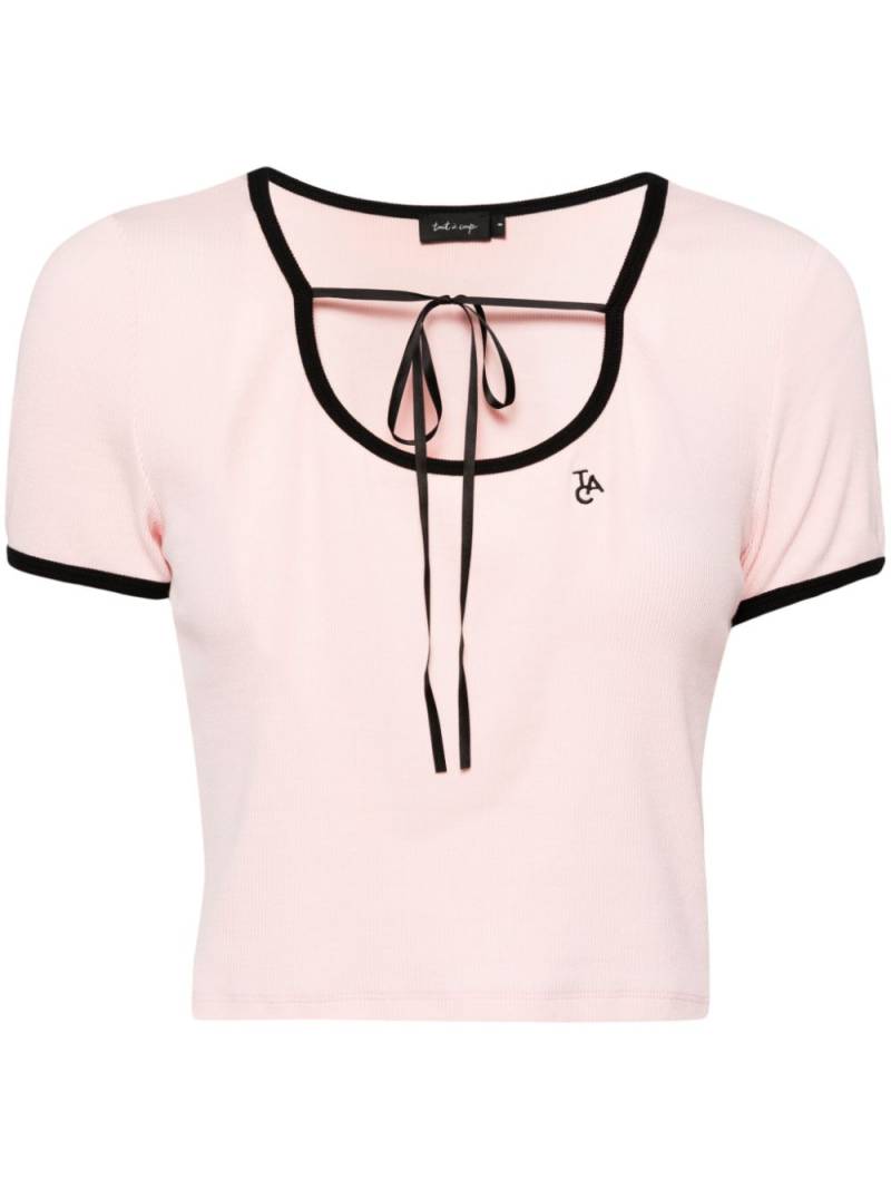 tout a coup tie-fastening cropped T-shirt - Pink von tout a coup