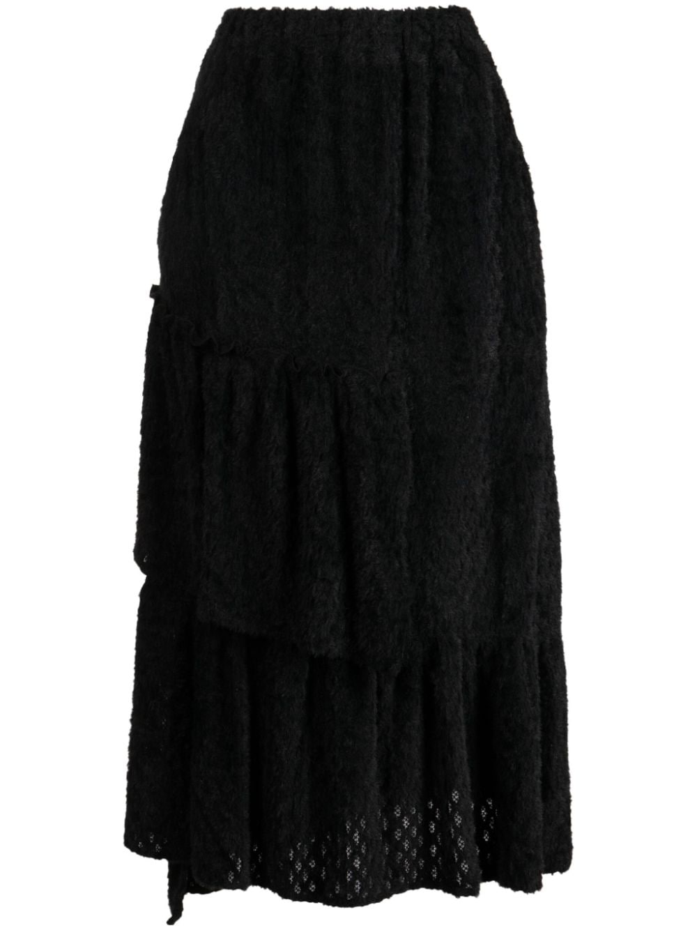 tout a coup tiered A-line midi skirt - Black von tout a coup