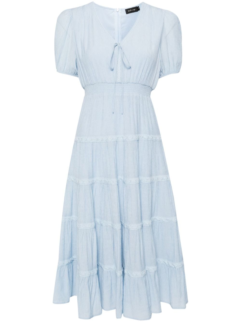 tout a coup tiered laced mid-lenght dress - Blue von tout a coup