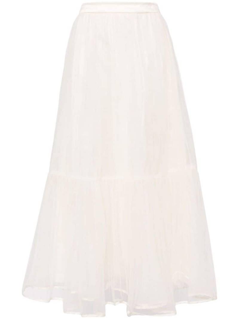 tout a coup tiered tulle A-line skirt - White von tout a coup