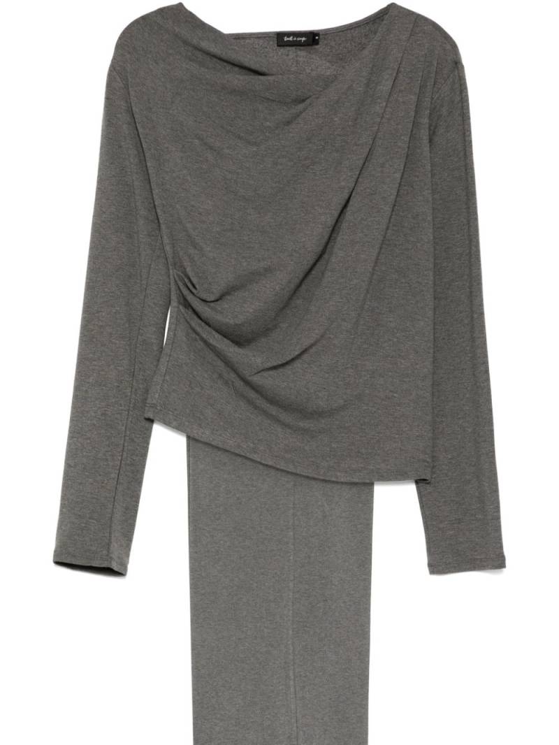 tout a coup wrap top and wide-leg trousers suit - Grey von tout a coup