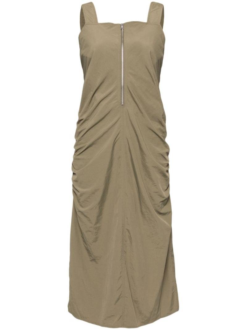 tout a coup zip fastening draped dress - Neutrals von tout a coup