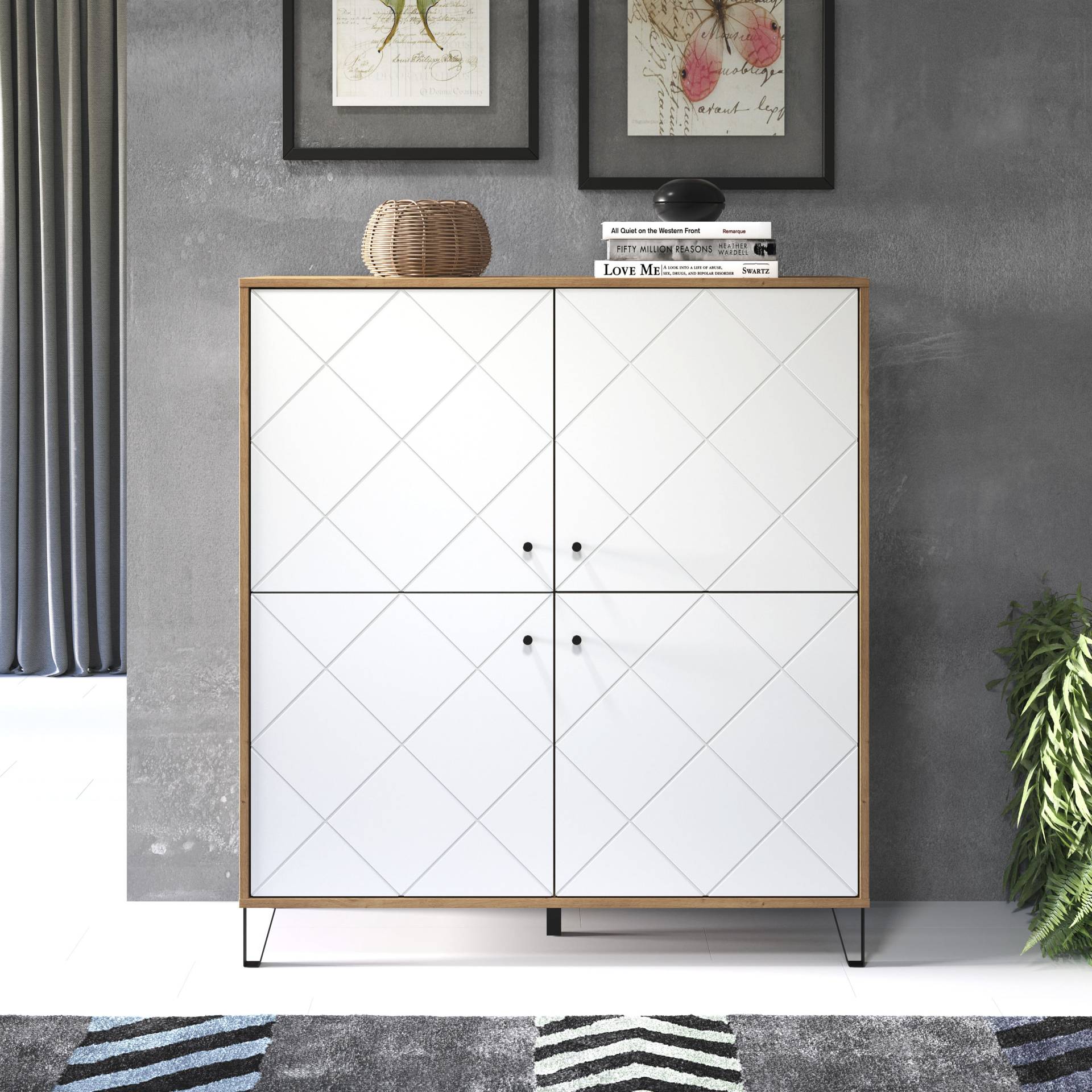 Places of Style Highboard »Tarragona«, Stauraumschrank, Fräsungen in Rautenoptik, 8 Fächer, Breite 123 cm Places of Style Highboard »Tarragona«, Stauraumschrank, Fräsungen in Rautenoptik, 8 Fächer, Breite 123 cm von PLACES OF STYLE