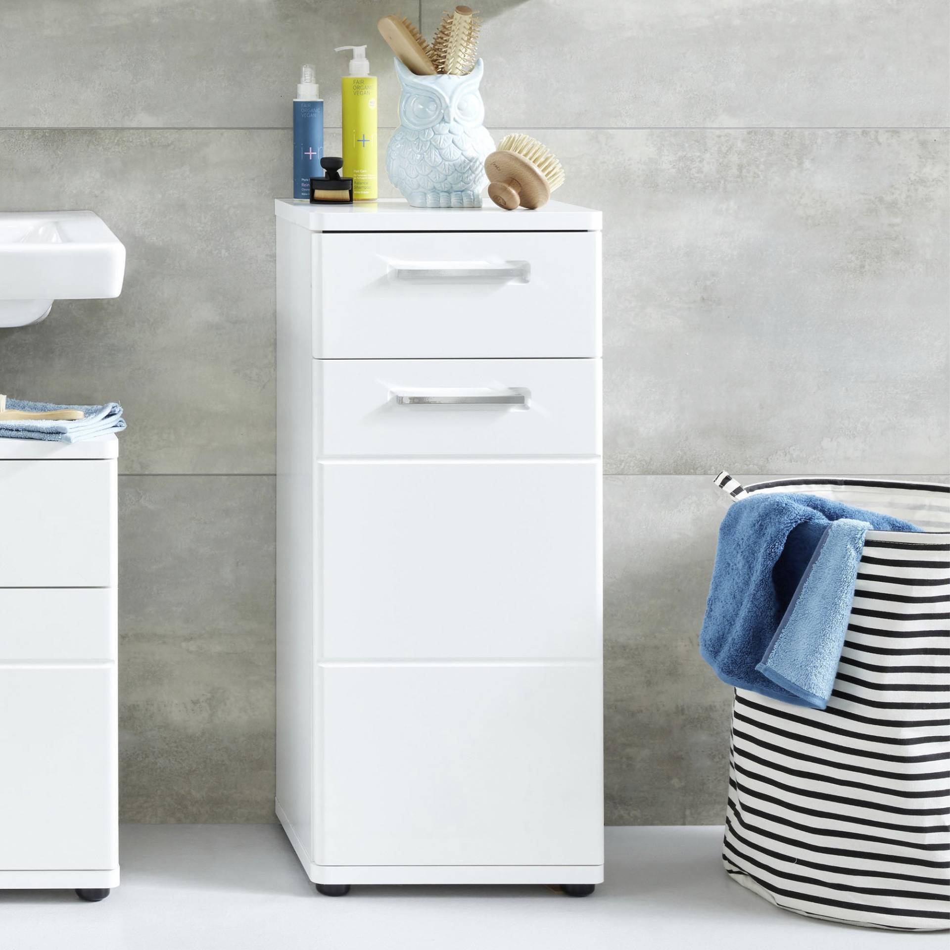 welltime Unterschrank »Mora«, Badkommode in Weiss mit Schublade und 2 Fächern - (B/T/H) 37/34/87 cm welltime Unterschrank »Mora«, Badkommode in Weiss mit Schublade und 2 Fächern - (B/T/H) 37/34/87 cm von welltime