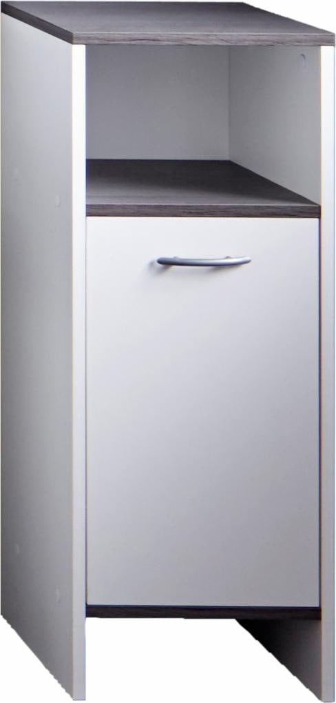 welltime Unterschrank »Sanremo«, Badkommode mit offenem Fach in Weiss/Rauchsilberfarben - (B/T/H) 32/28/82 cm von welltime