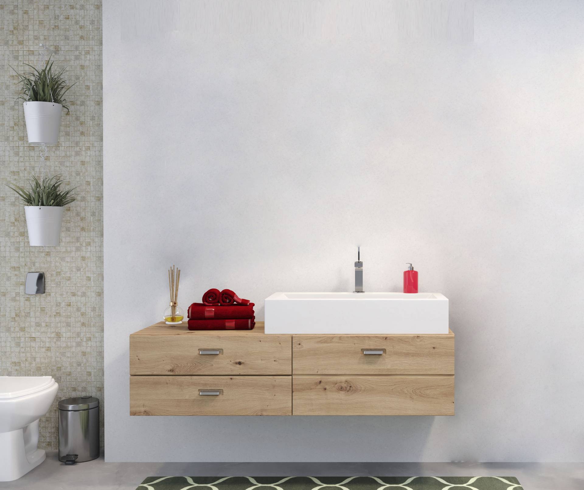 welltime Waschtisch »Guardo«, Hängender Waschtisch mit zwei Schubladen und Mineralguss-Waschbecken welltime Waschtisch »Guardo«, Hängender Waschtisch mit zwei Schubladen und Mineralguss-Waschbecken von welltime