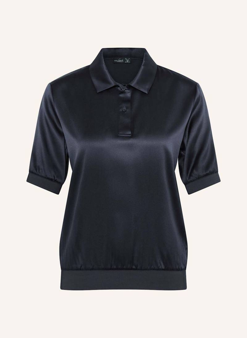 Van Laack Satin-Poloshirt Vl-Lunia-Xx Aus Seide blau von van Laack