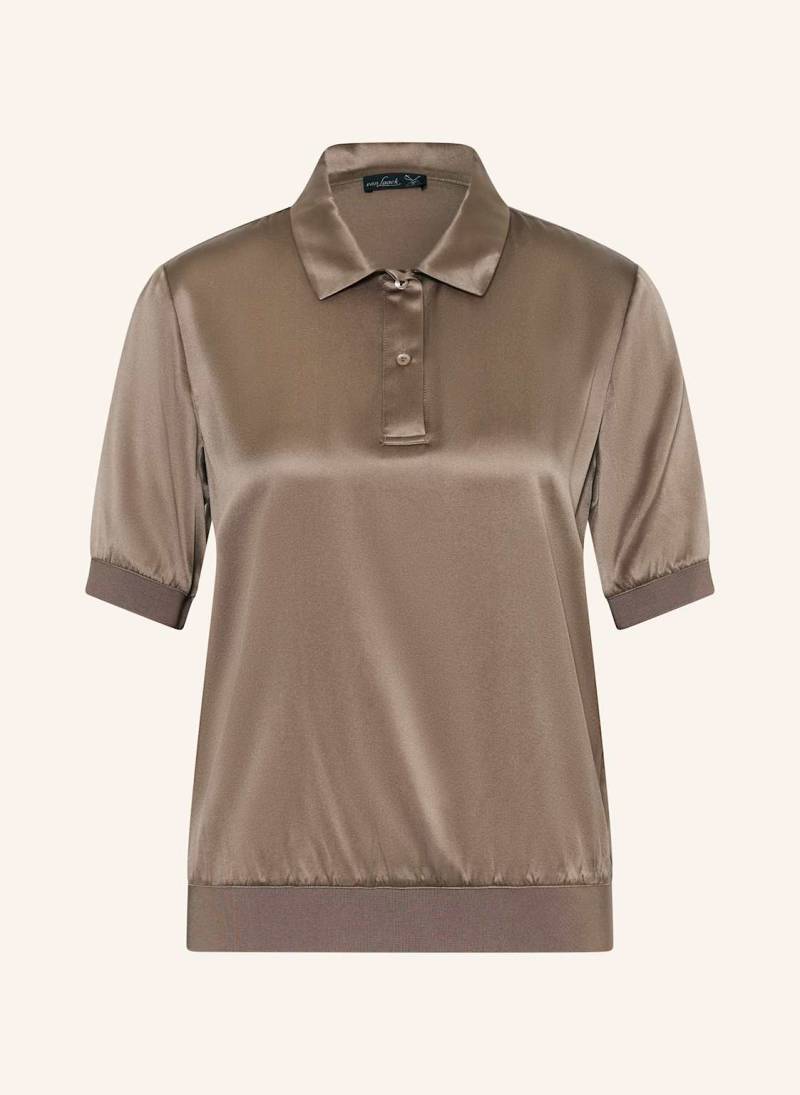 Van Laack Satin-Poloshirt Vl-Lunia-Xx Aus Seide braun von van Laack