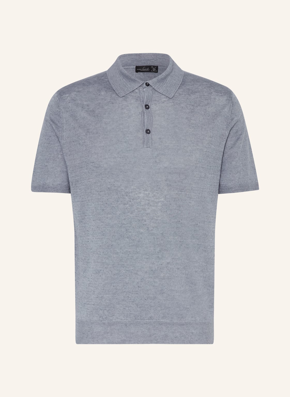 Van Laack Strick-Poloshirt Simo Aus Leinen blau von van Laack