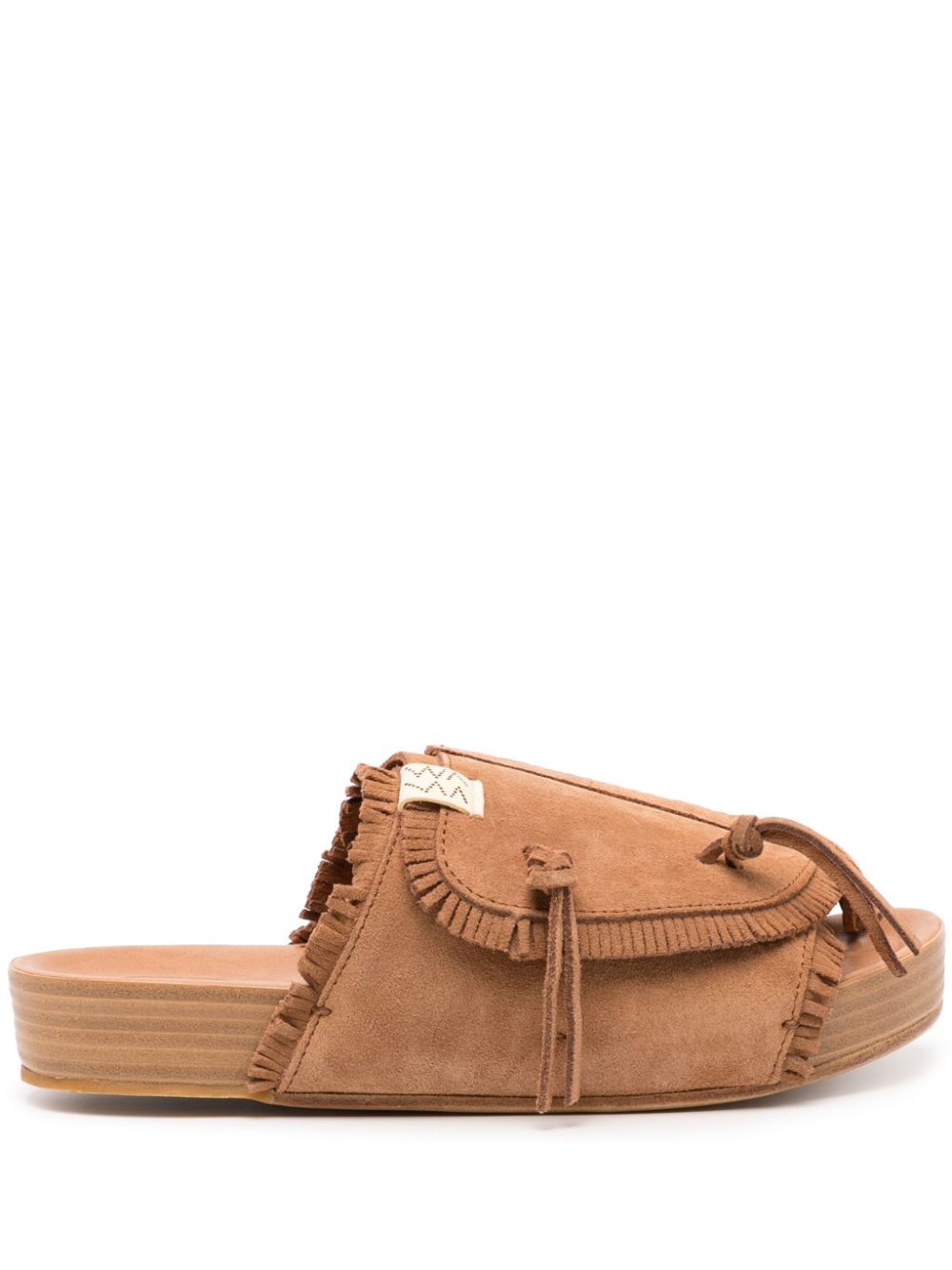 visvim Christo Shaman Folk suede slides - Brown von visvim