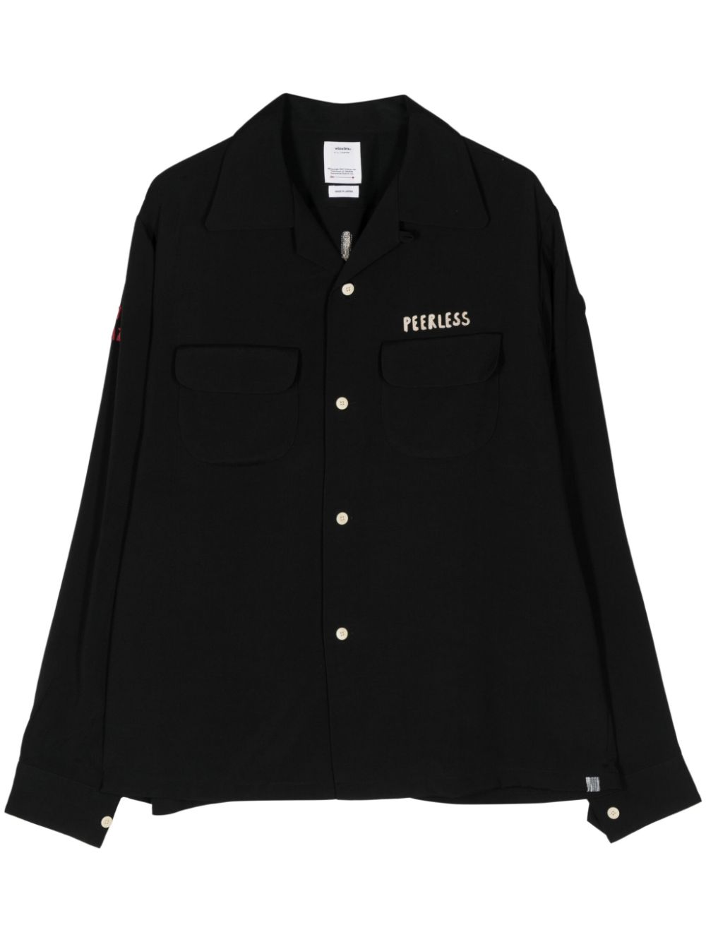 visvim Keesey slogan-embroidered shirt - Black von visvim