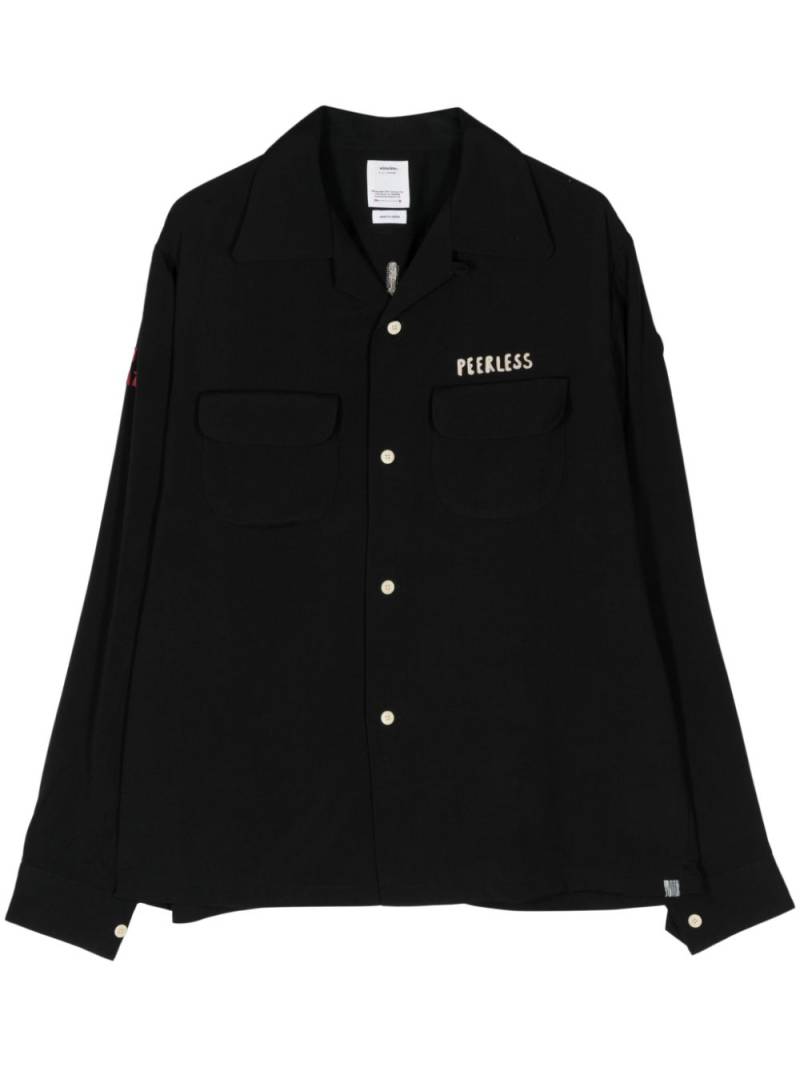 visvim Keesey slogan-embroidered shirt - Black von visvim