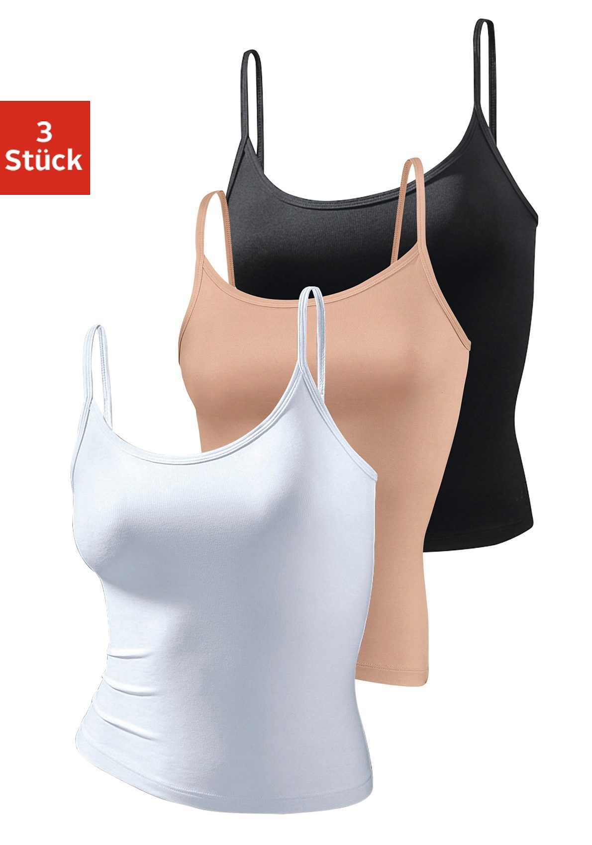 Vivance active Spaghettitop, (3er-Pack), aus weicher Microfaser Vivance active Spaghettitop, (3er-Pack), aus weicher Microfaser von Vivance active