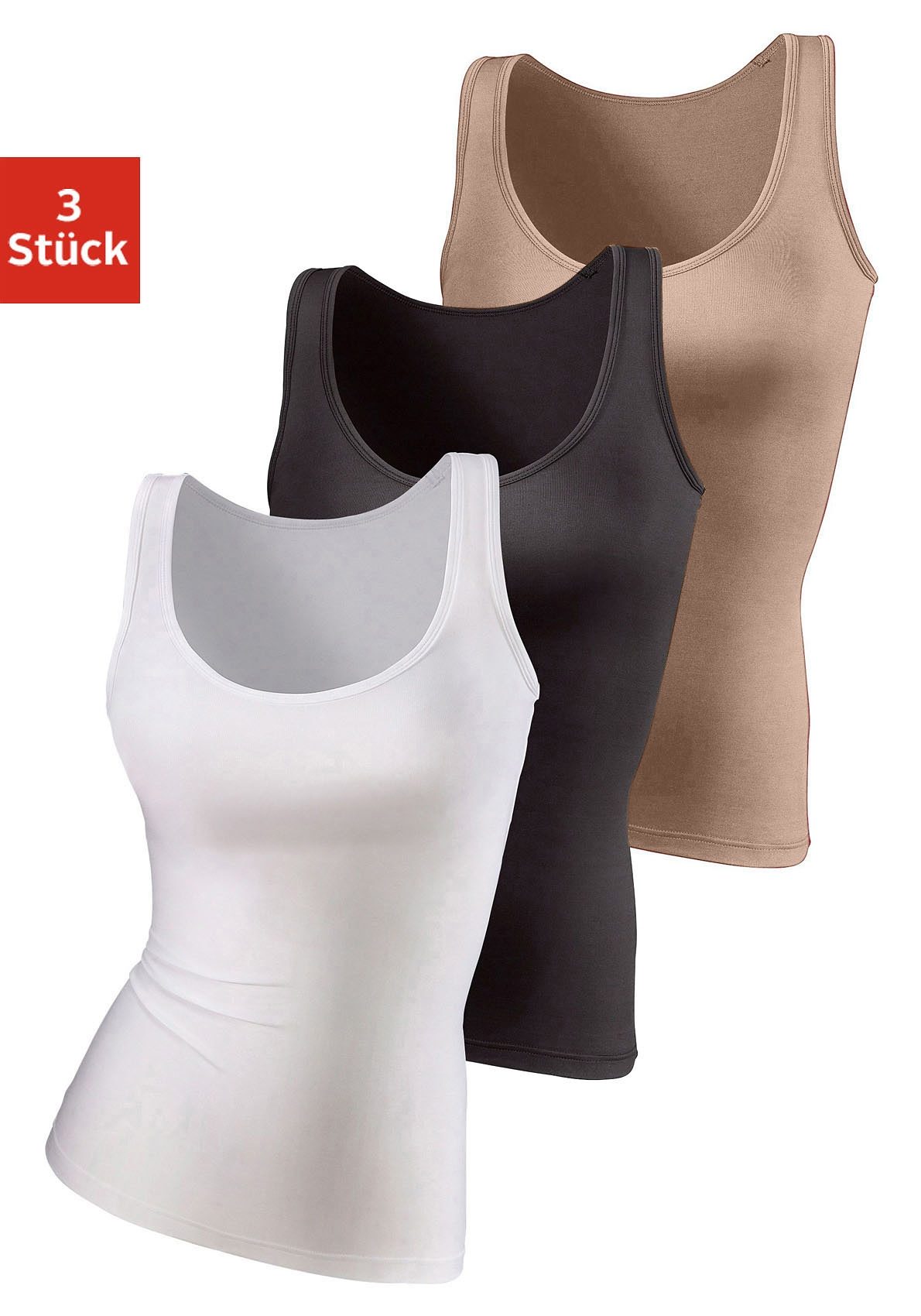 Vivance active Unterhemd, (3er-Pack), aus weicher Microfaser, Tanktop, Unterziehshirt von Vivance active