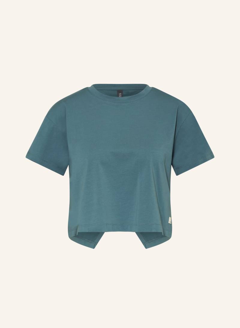 Vuori T-Shirt Feather Cross Back grau von vuori