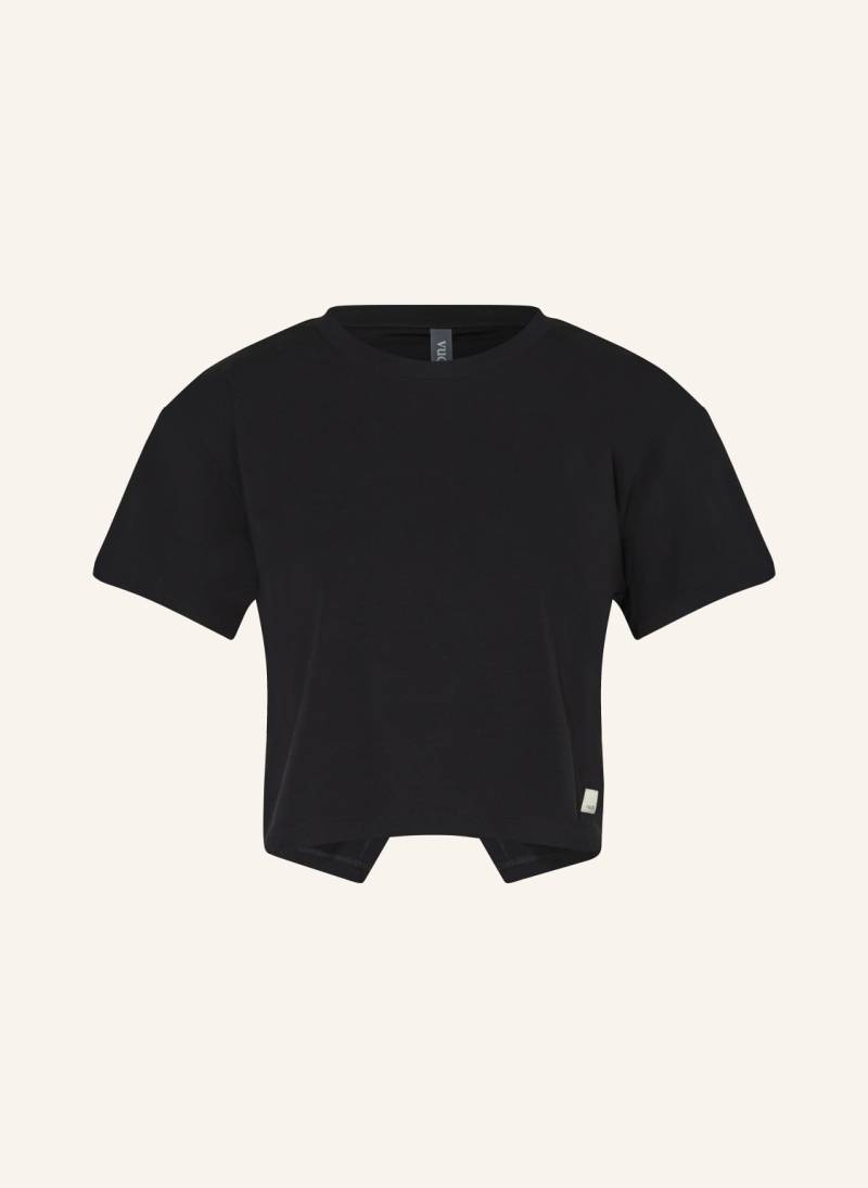 Vuori T-Shirt Feather Cross Back schwarz von vuori