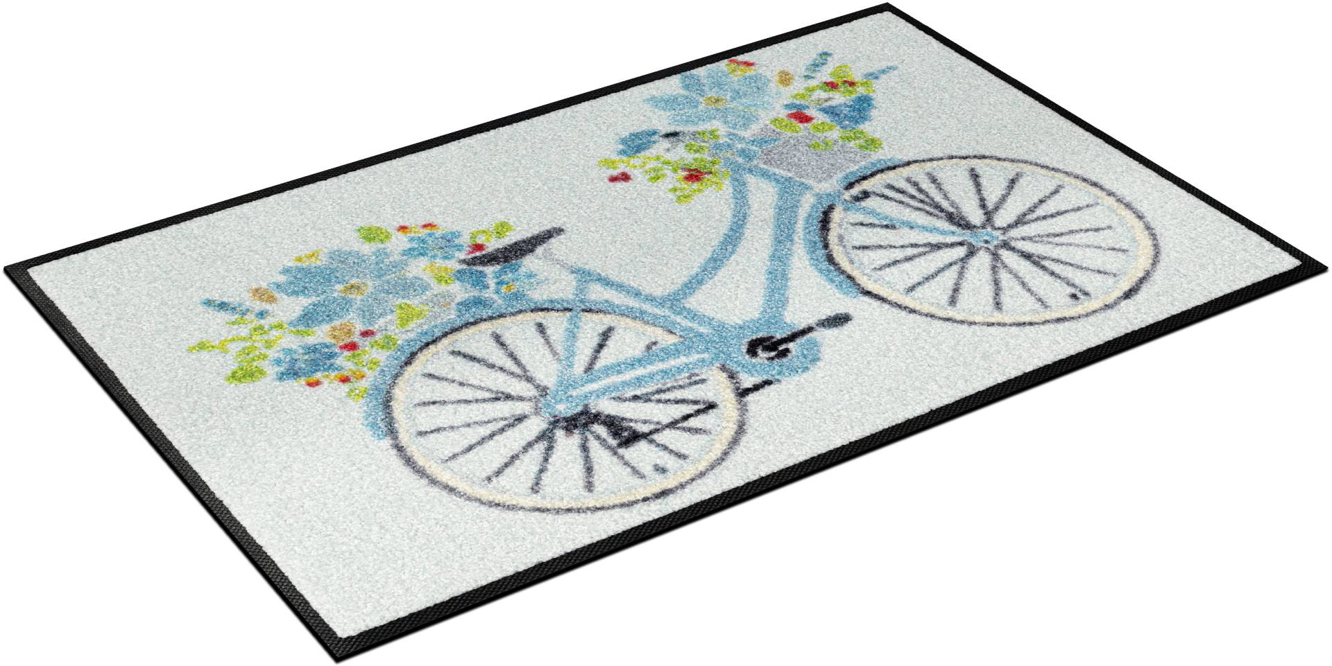 wash+dry by Kleen-Tex Fussmatte »Daisy Daisy«, rechteckig, Schmutzfangmatte, Motiv Fahrrad, In- und Outdoor geeignet, waschbar von wash+dry by Kleen-Tex