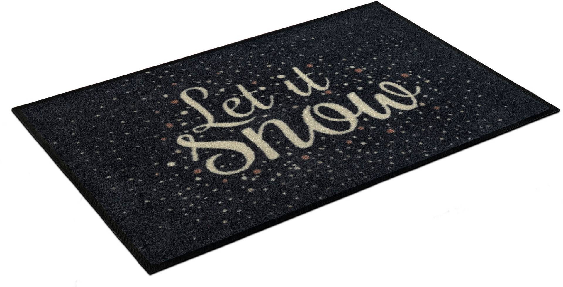 wash+dry by Kleen-Tex Fussmatte »Let it Snow«, rechteckig, Schmutzfangmatte, mit Spruch, In- und Outdoor geeignet, waschbar von wash+dry by Kleen-Tex