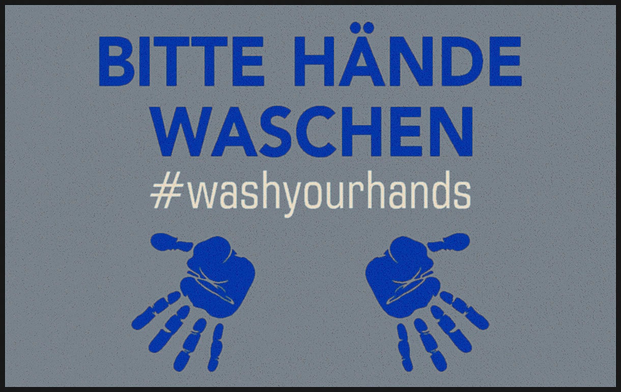 wash+dry by Kleen-Tex Teppich »Bitte Hände Waschen«, rechteckig, 7 mm Höhe, mit Spruch, rutschhemmend, waschbar, Wohnzimmer von wash+dry by Kleen-Tex