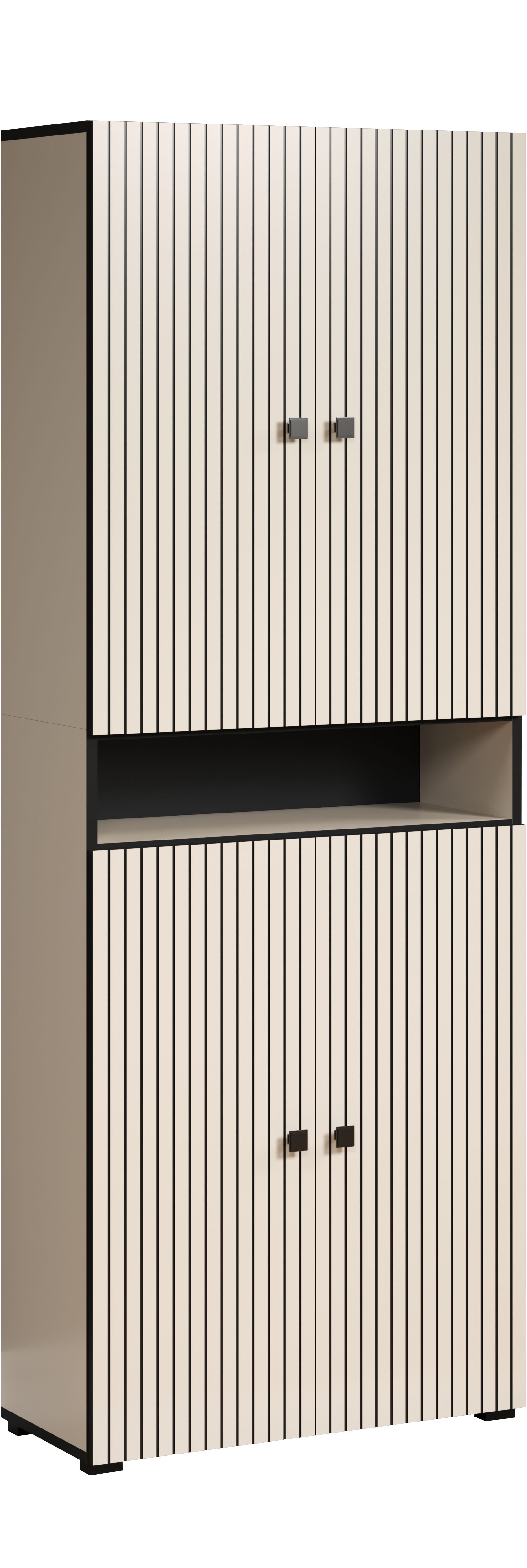 welltime Hochschrank »Amrum«, (1 St.), Geräumiger Badezimmerschrank in Rillenoptik - (B/T/H) 70/31/188 cm von welltime