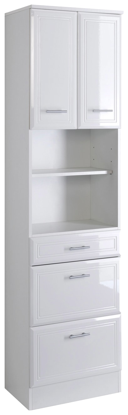 welltime Hochschrank »Neapel«, Breite 50 cm, mit Hochglanzfronten und eleganter Fräsung von welltime