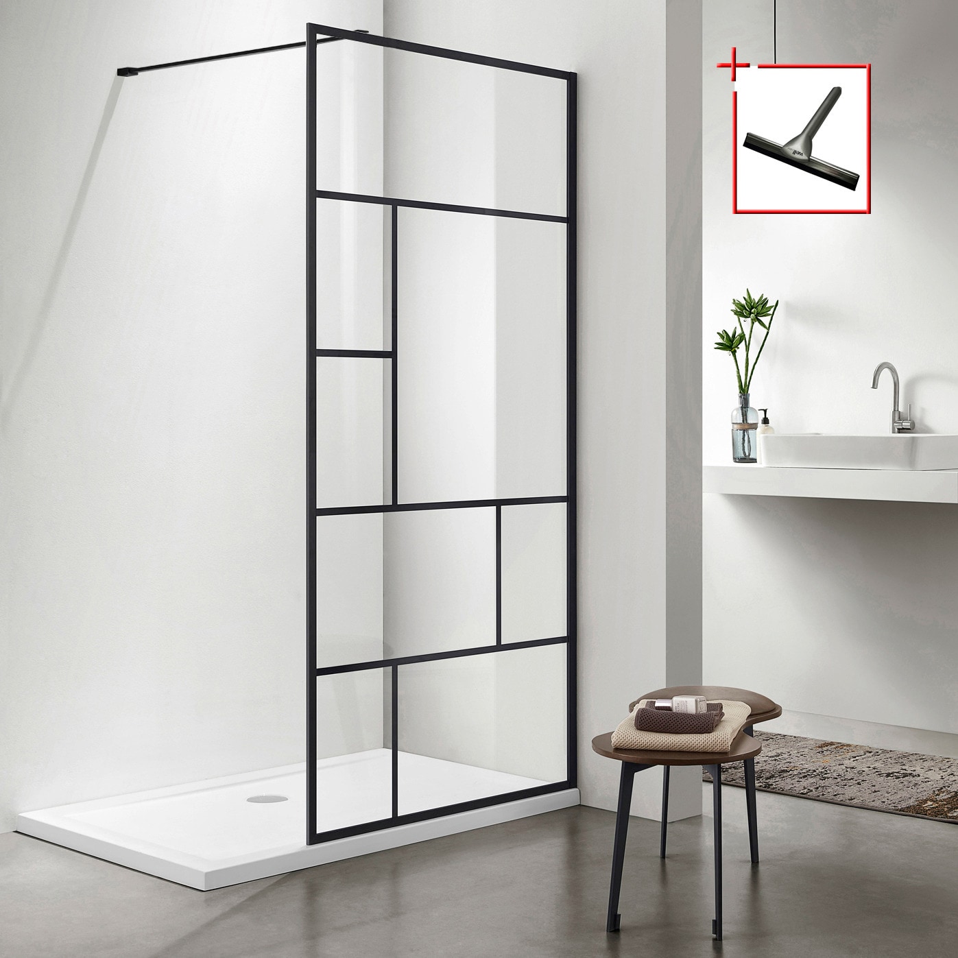 welltime Walk-in-Dusche »Duschabtrennung«, Sicherheitsglas, in 3 verschiedenen Breiten 80cm, 90cm & 100cm von welltime