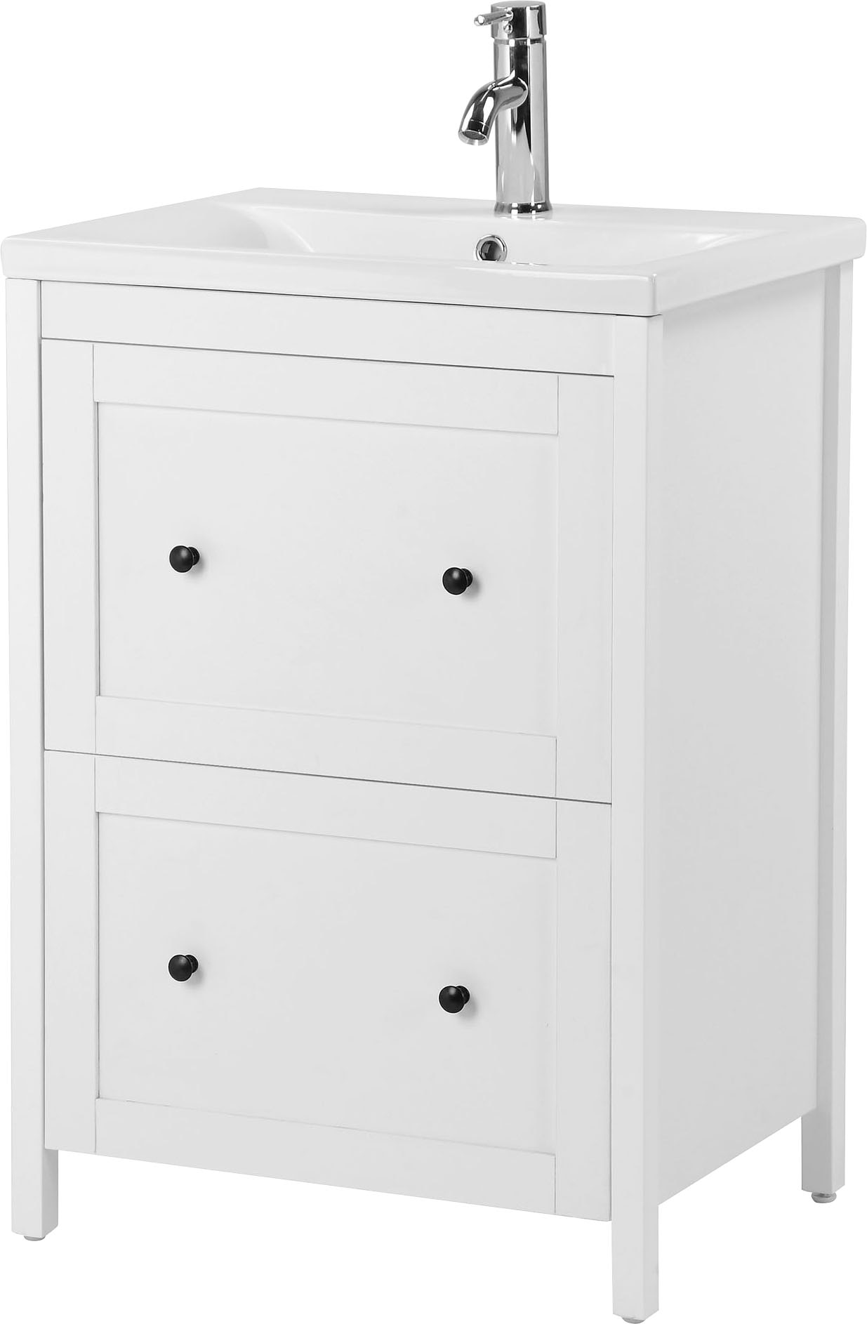welltime Waschtisch »Aalborg Waschplatz Unterschrank Badschrank mit Becken«, Badmöbel inkl. Keramikbecken, Breite 60 cm mit Schubladen welltime Waschtisch »Aalborg Waschplatz Unterschrank Badschrank mit Becken«, Badmöbel inkl. Keramikbecken, Breite 60 cm mit Schubladen von welltime