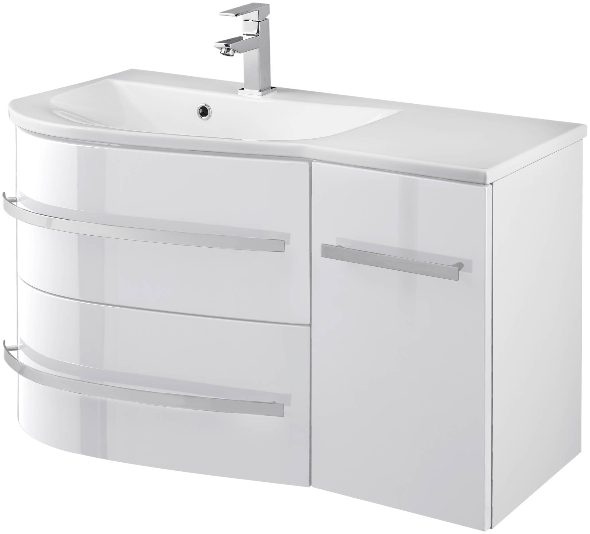 welltime Waschtisch »OSLO«, Breite 90cm, geschwungene Form, Ablage rechts welltime Waschtisch »OSLO«, Breite 90cm, geschwungene Form, Ablage rechts von welltime