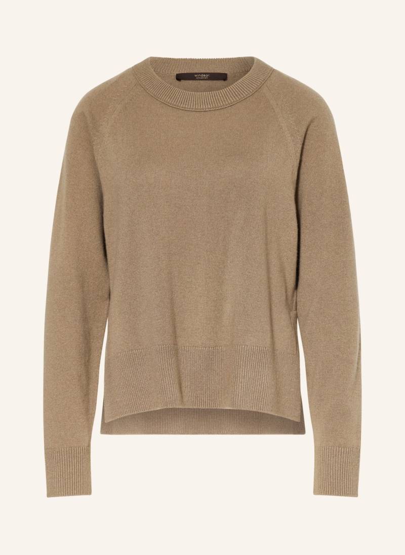 Windsor. Cashmere-Pullover braun von windsor.