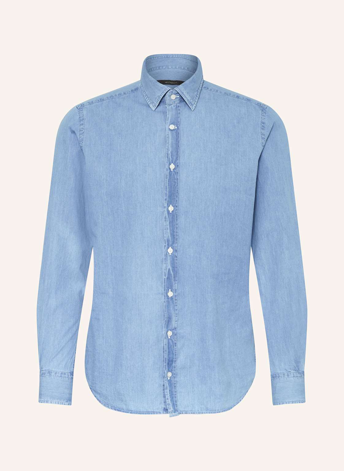 Windsor. Hemd Lapo Slim Fit In Jeansoptik blau von windsor.