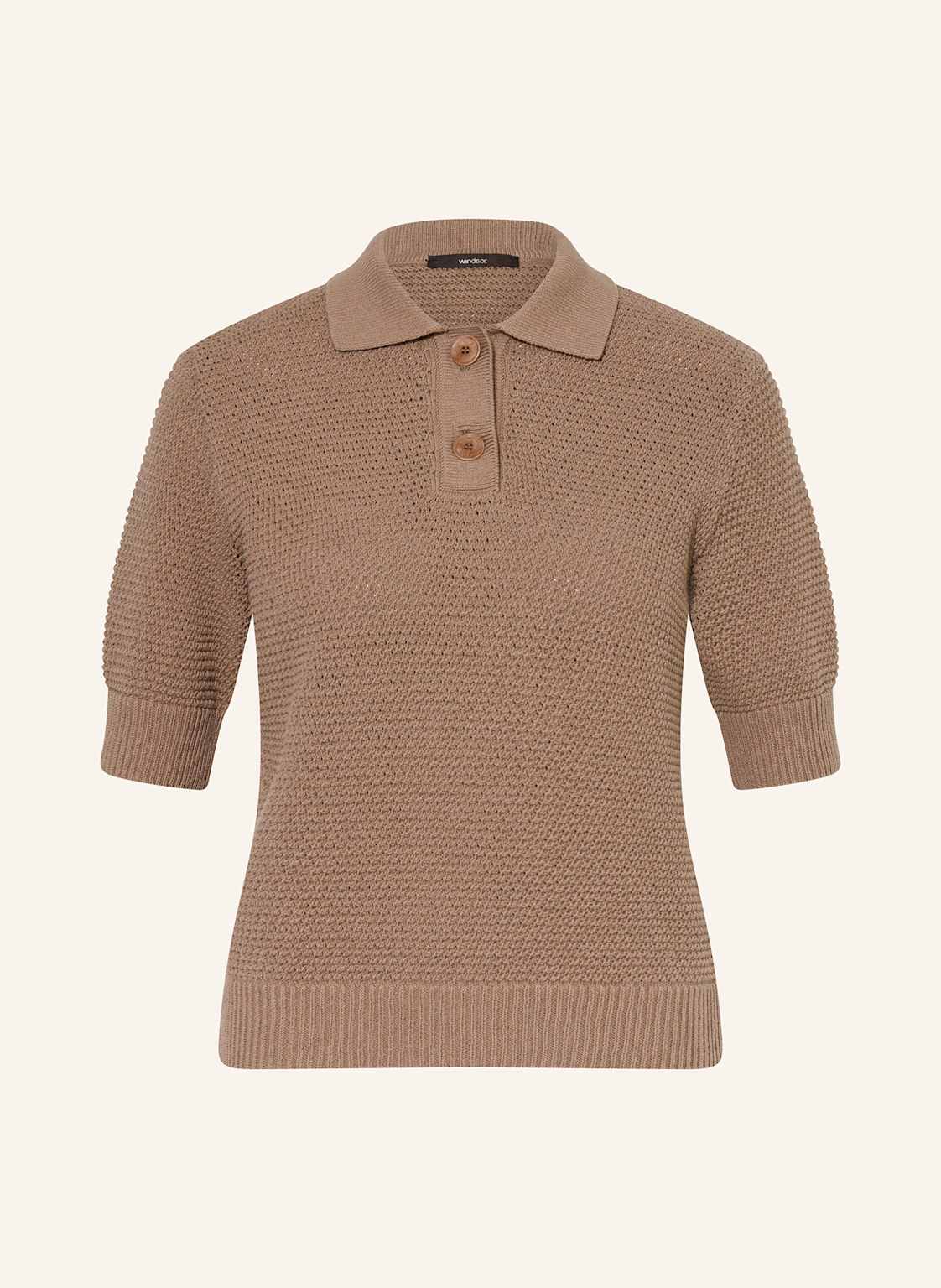 Windsor. Strick-Poloshirt Regular Fit braun von windsor.