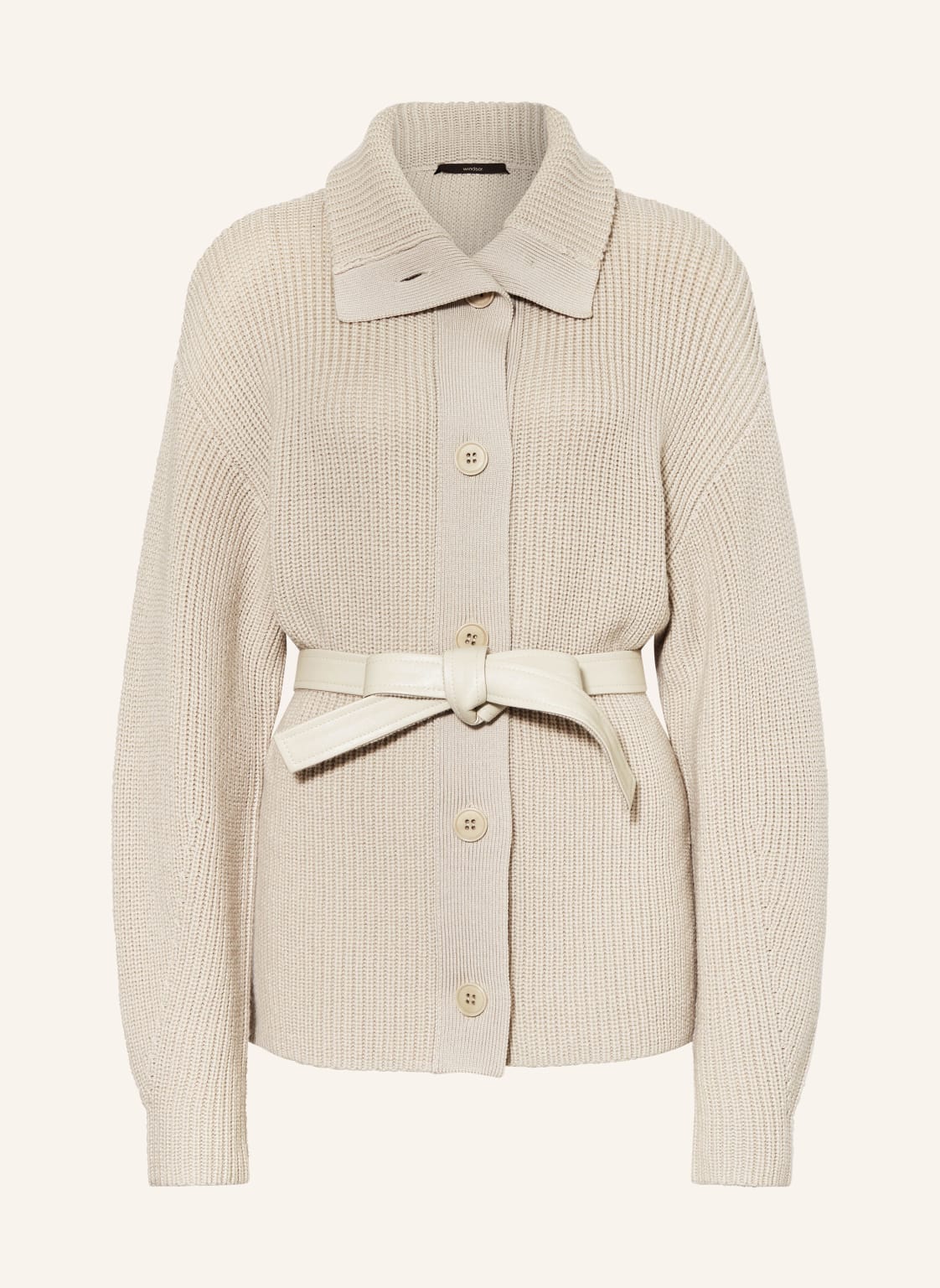 Windsor. Strickjacke Aus Merinowolle beige von windsor.