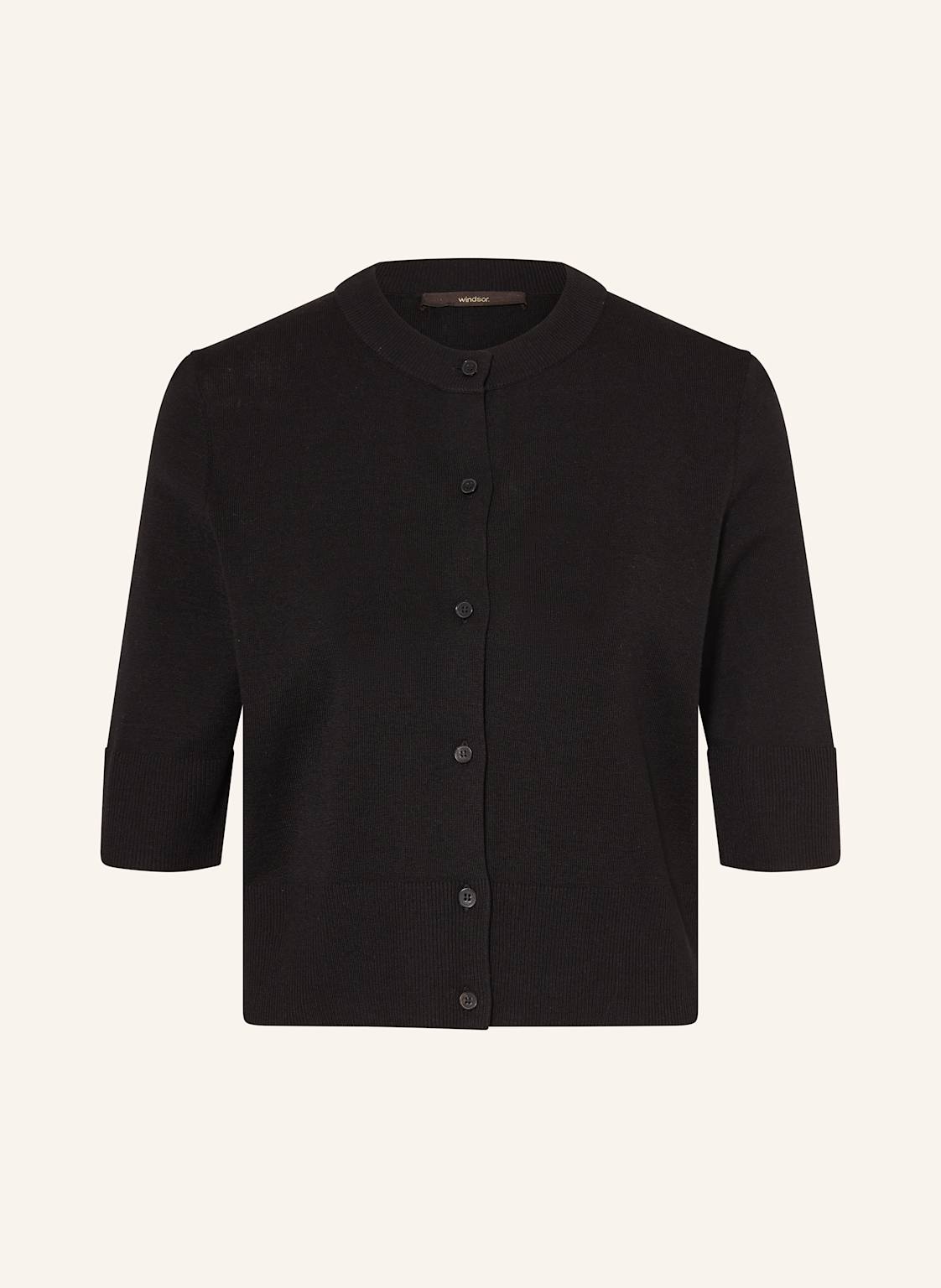 Windsor. Strickjacke Aus Seide Mit 3/4-Arm schwarz Windsor. Strickjacke Aus Seide Mit 3/4-Arm schwarz von windsor.