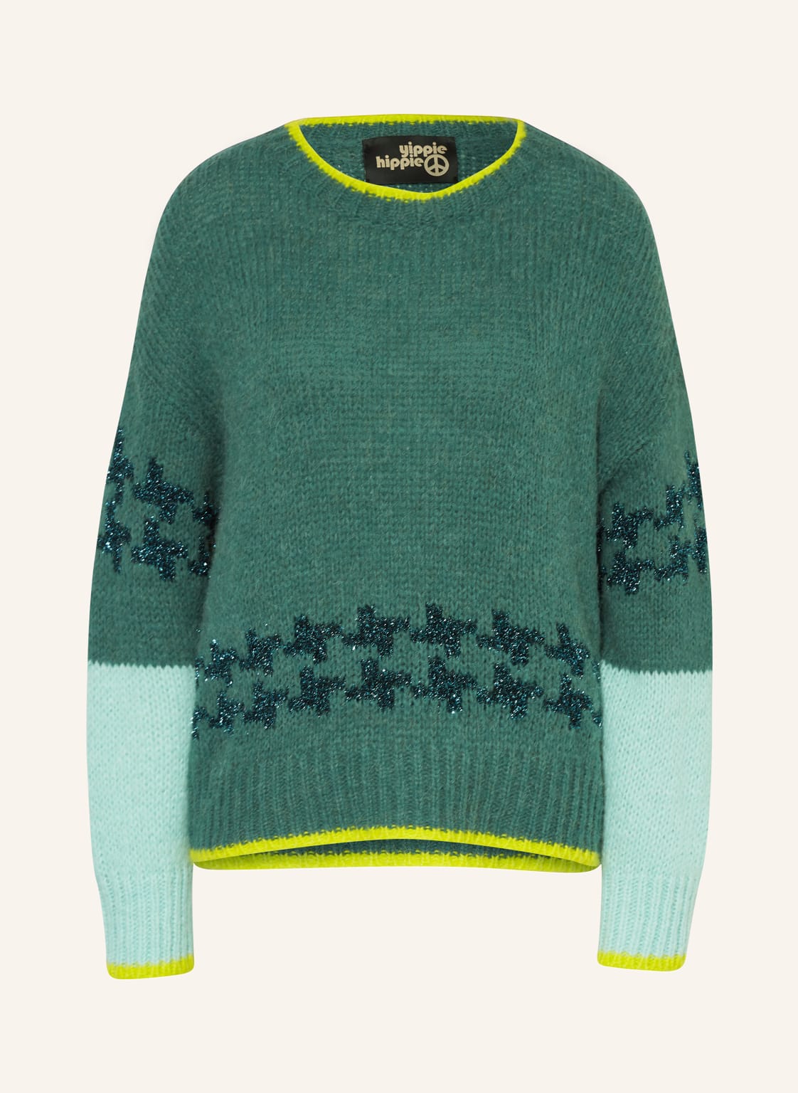 Yippie Hippie Pullover Mit Glitzergarn gruen Yippie Hippie Pullover Mit Glitzergarn gruen von yippie hippie