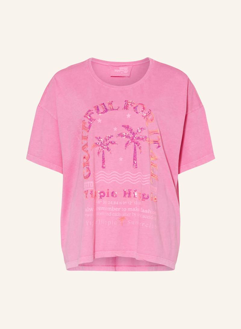 Yippie Hippie T-Shirt Mit Pailletten pink von yippie hippie