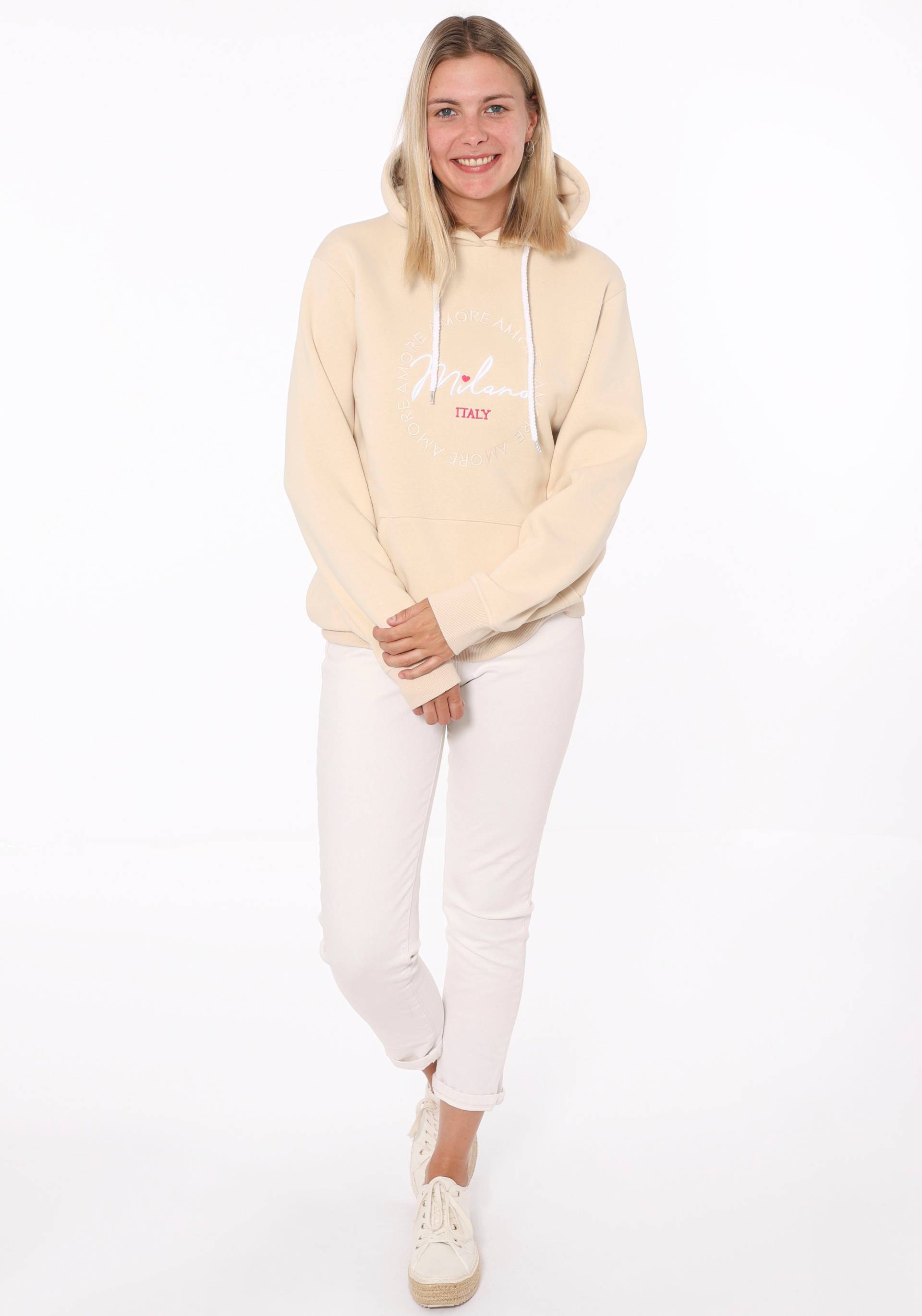 Zwillingsherz Hoodie, mit "Amore"-Aufstick und Herzchen am Rücken Zwillingsherz Hoodie, mit "Amore"-Aufstick und Herzchen am Rücken von zwillingsherz