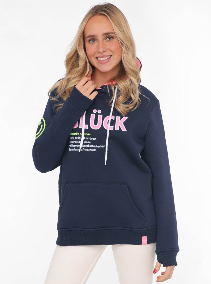 Zwillingsherz Hoodie »"Glück"«, mit Schriftzug Glück und Kängurutaschen von zwillingsherz