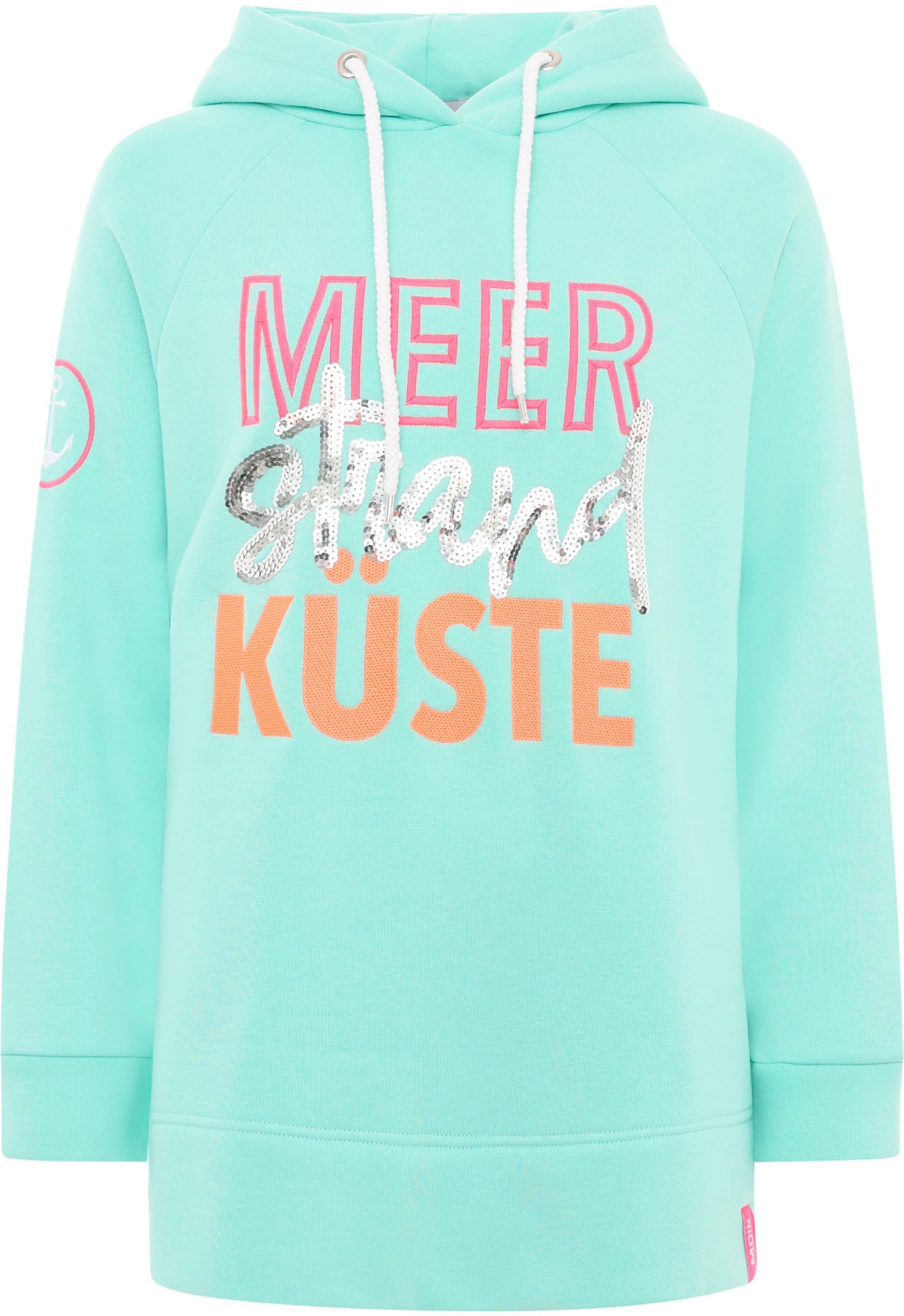 Zwillingsherz Hoodie »Meer Strand Küste«, mit auffälligem Schriftzug-Print von zwillingsherz