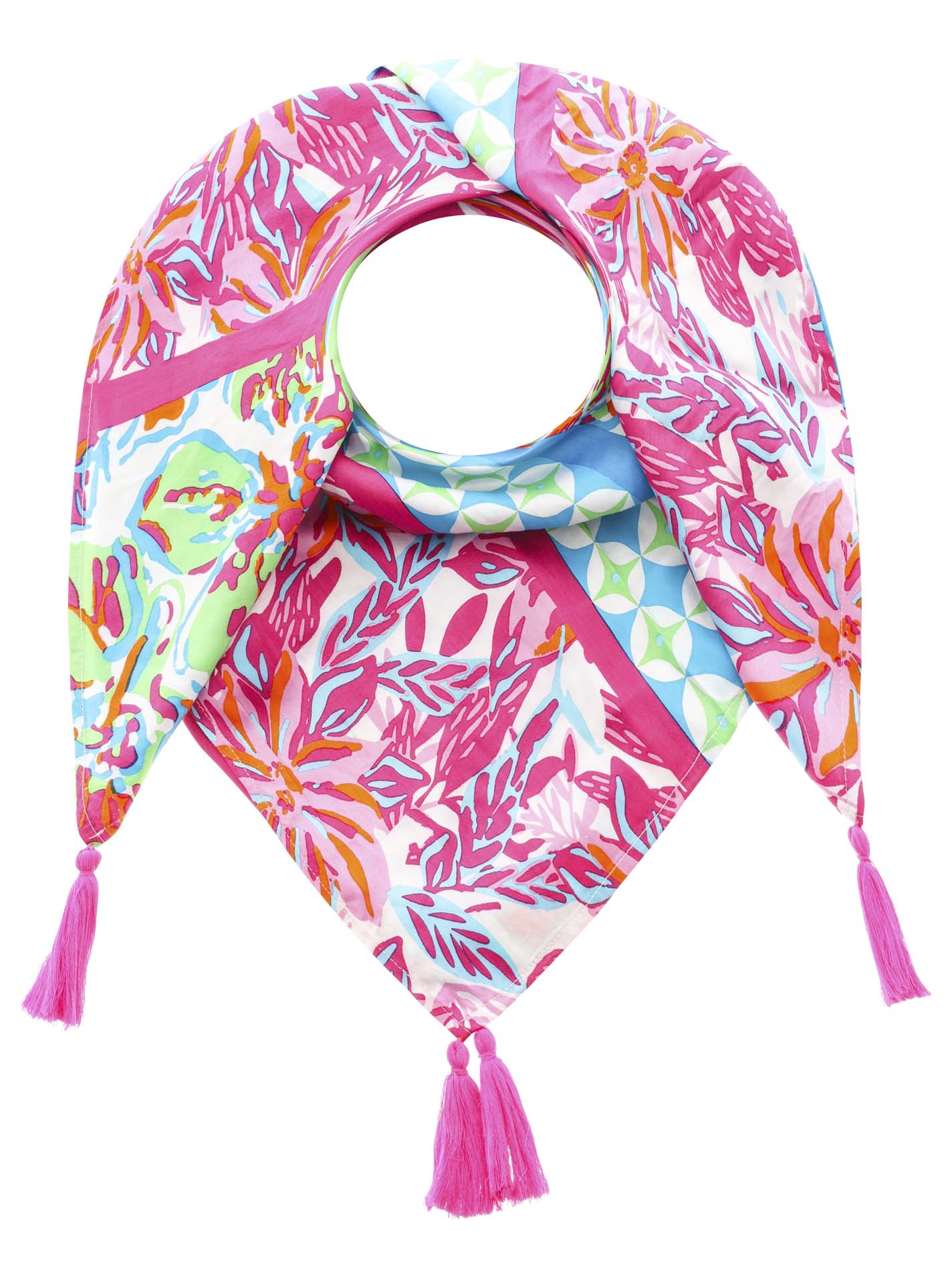 Zwillingsherz Modetuch »"Hawaii Blume"«, mit Tasseln und farbenfrohem Blumenmuster von zwillingsherz