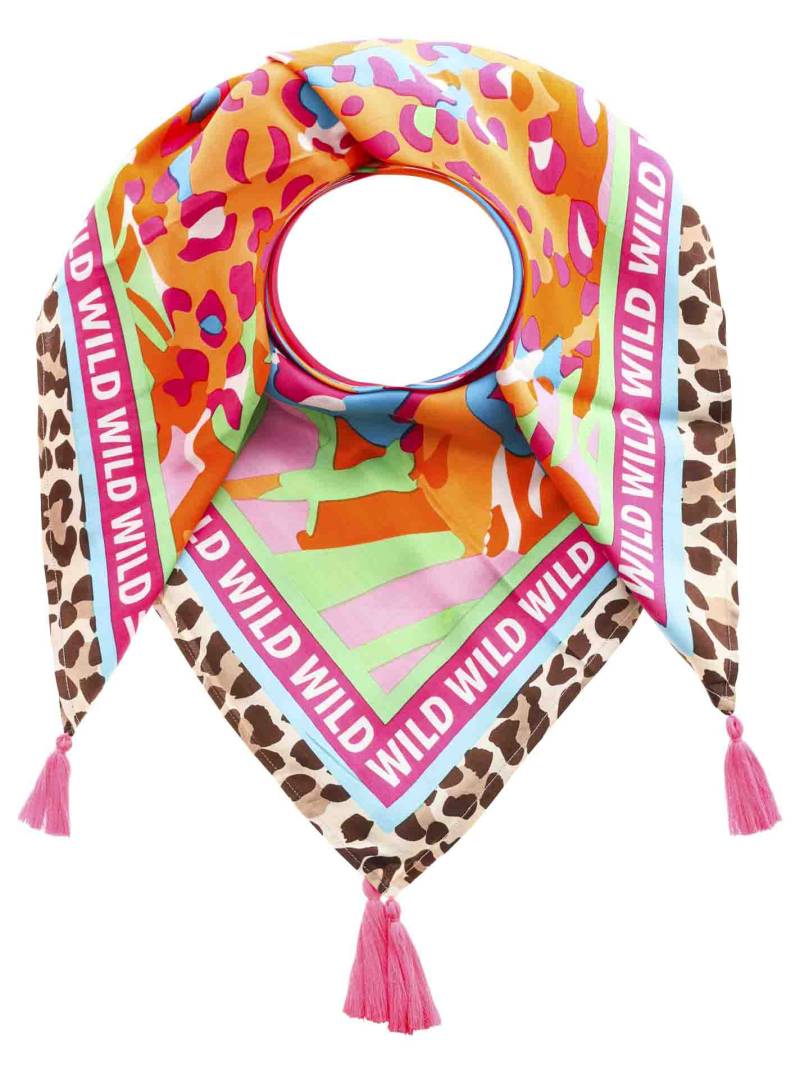 Zwillingsherz Modetuch »"Wild Tropical Leo"«, mit Leoparden und Tasseln von zwillingsherz