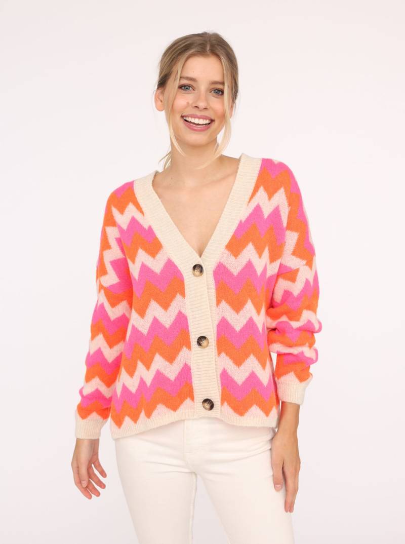Zwillingsherz Strickjacke »"Buntes ZickZack"«, mit figurumspielendem Schnitt von zwillingsherz