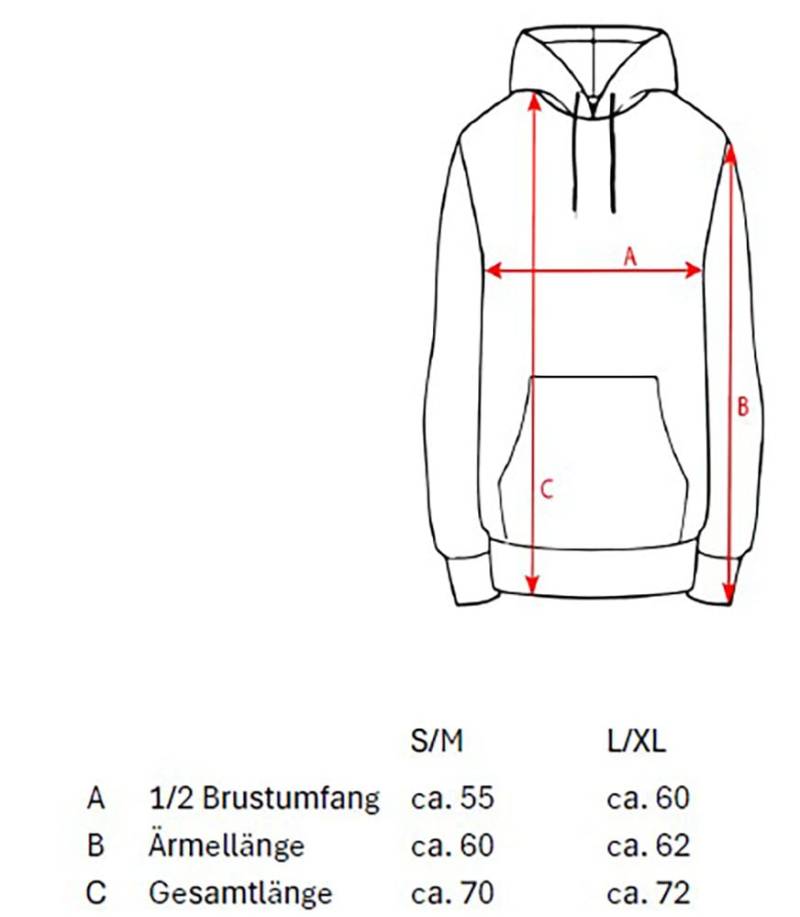 Zwillingsherz Sweatshirt, mit Kapuze, Frontprint, Kapuzenpulli von zwillingsherz