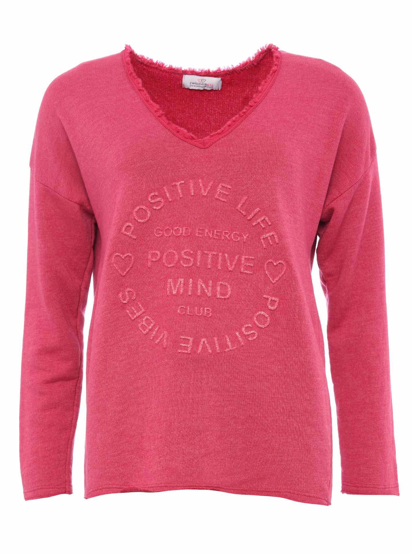 Zwillingsherz Sweatshirt, mit ausgefranstem V-Ausschnitt im Vintage Look Zwillingsherz Sweatshirt, mit ausgefranstem V-Ausschnitt im Vintage Look von zwillingsherz