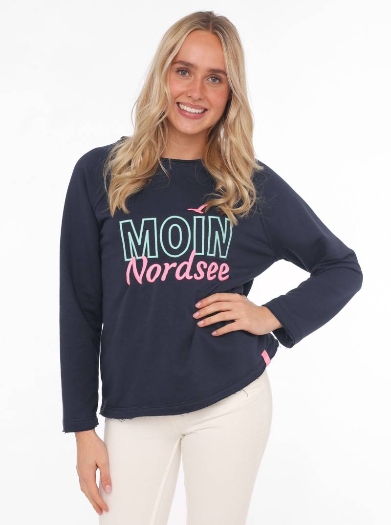 Zwillingsherz Sweatshirt »"Moin Nordsee"«, mit Used-Look Kanten von zwillingsherz