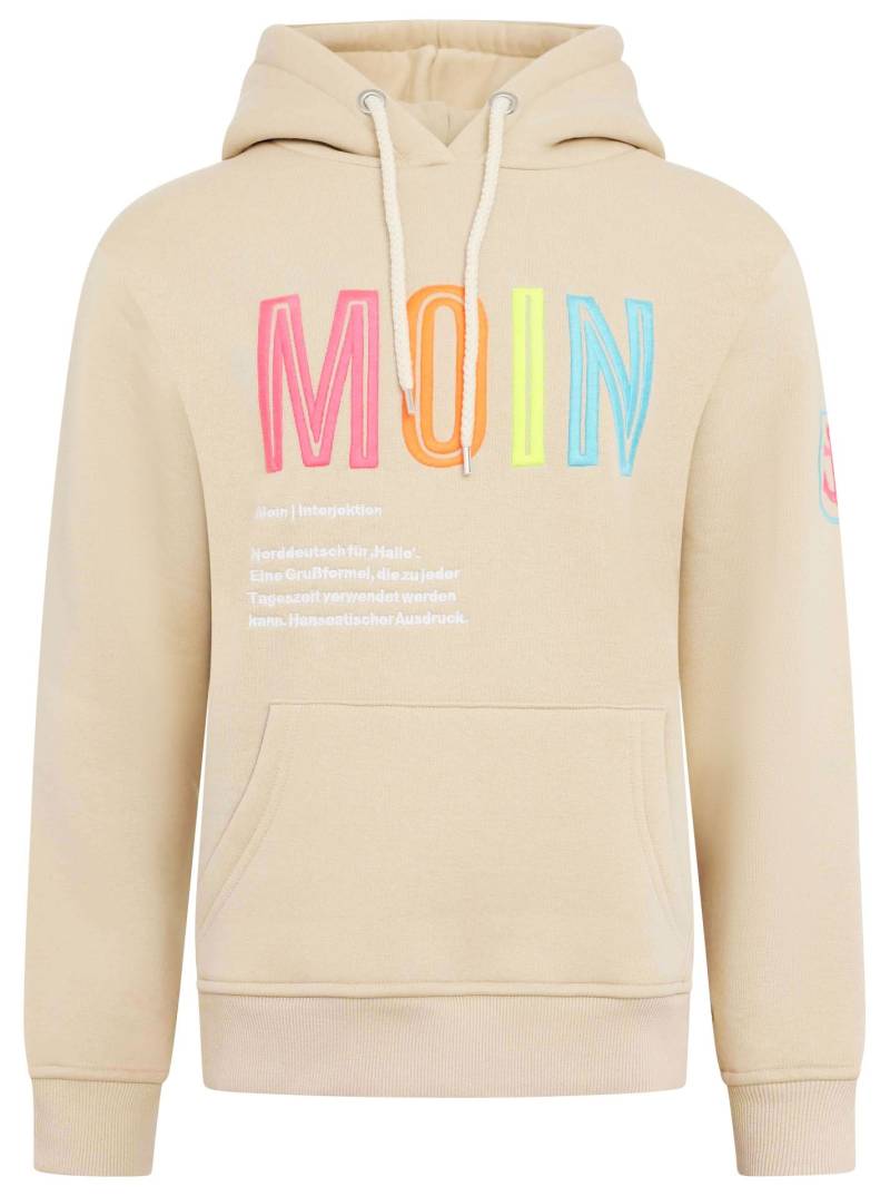 Zwillingsherz Sweatshirt, mit aufgesticktem „Moin“-Schriftzug in Neonfarben von zwillingsherz